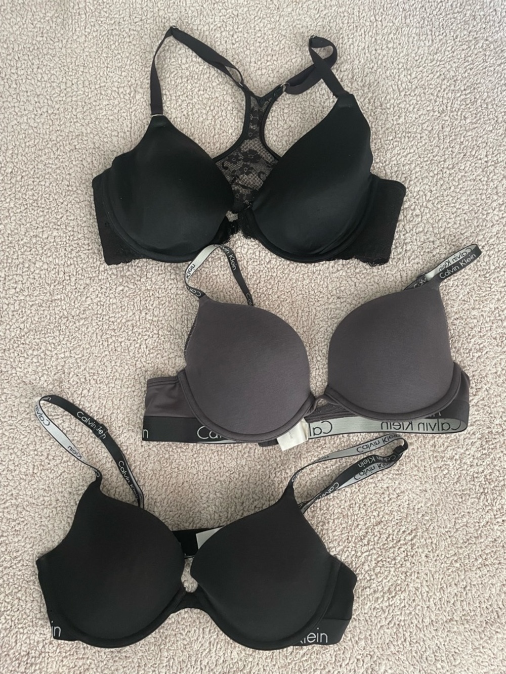 36B bras: 2 Calvin Klein, 1 Maiden Form
